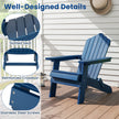 set – Hopfällbar Adirondack stol, väderbeständig – 2 – Marinblå