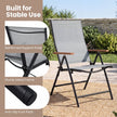 delat – set trädgårdsstolar med läges justerbart ryggstöd, hopfällbara balkongstolar upp till – 2 5 150 kg – Grå