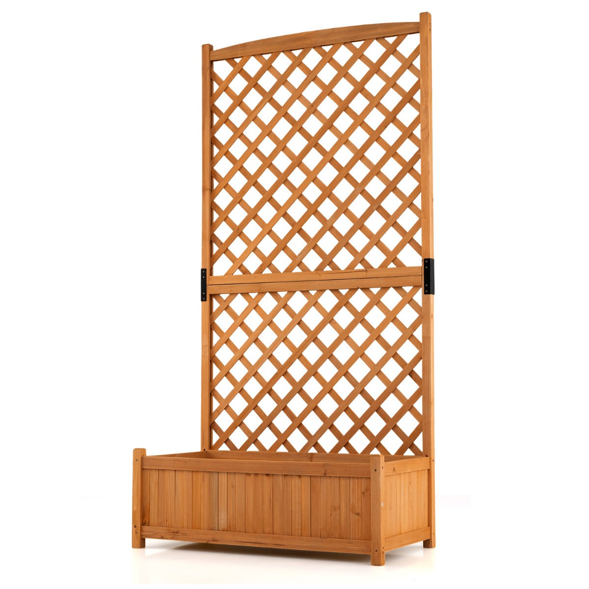 Hög – trädgårdssäng med planteringsspaljé och dräneringshål – 180 cm – Orange