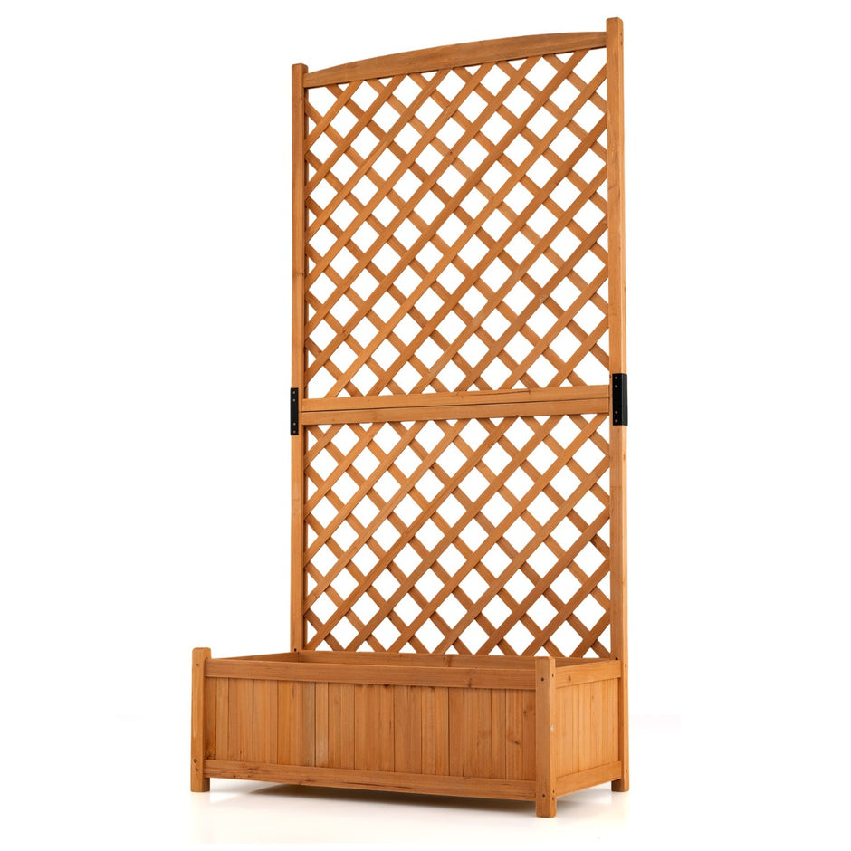 Hög – trädgårdssäng med planteringsspaljé och dräneringshål – 180 cm – Orange