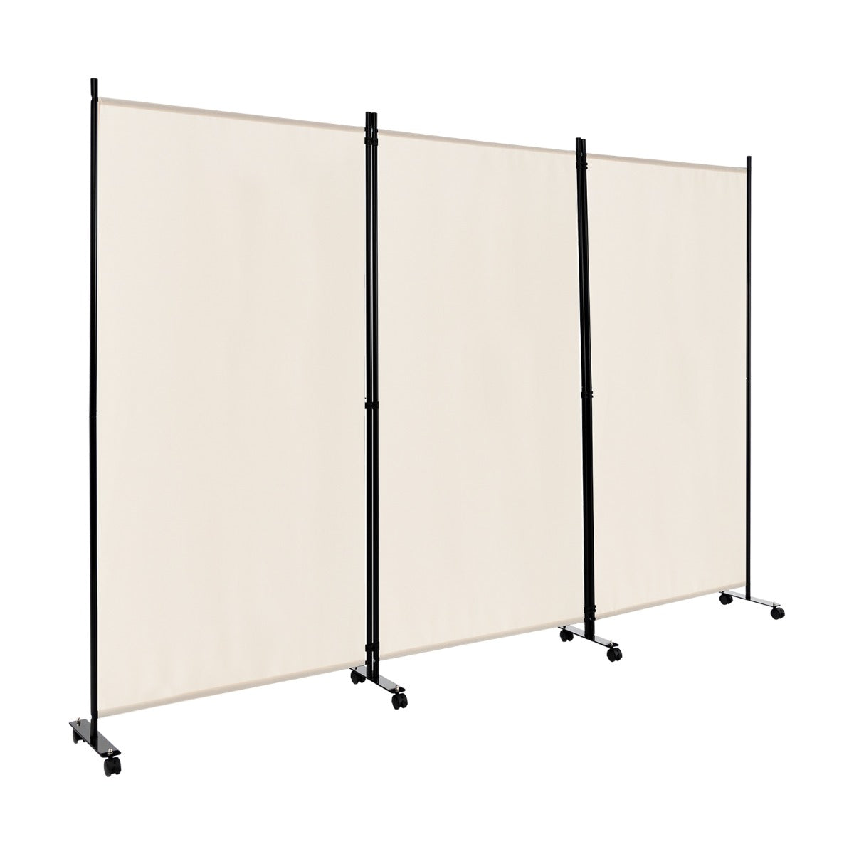 Rumsavdelare – på hjul Vikbar skärm med fritt kombinerbara paneler – 3 180 cm – Beige
