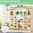Bambuväxthylla – med nivåer och hängram, stående rumsavdelare, blomhylla – 9 167 x 30 x 166 cm – Natur
