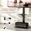 TV ställ – för tum platta och böjda apparater upp till stativ höjdjusterbar med uttag USB /Type C – 32-70 45 kg 108-132 cm 2 – Svart