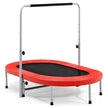 Dubbel – studsmatta hopfällbar med justerbar ledstång – 154 x 90 x 92-132 cm – Röd