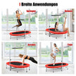 Dubbel – studsmatta hopfällbar med justerbar ledstång – 154 x 90 x 92-132 cm – Röd