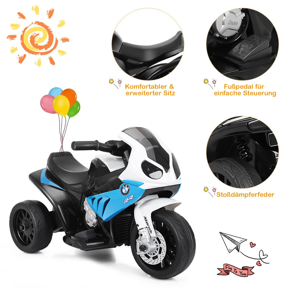 6V – elmotorcykel barnmotorcykel elfordon för – 66 x 37 x 44,5 cm – Blå