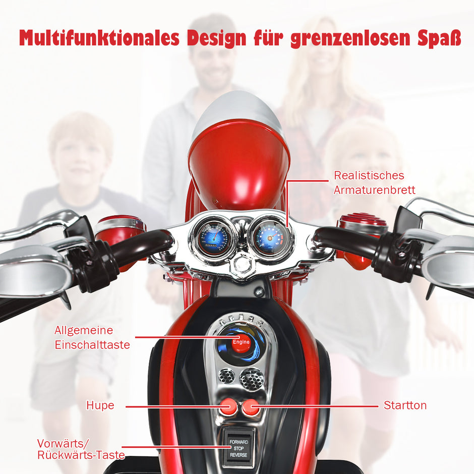 Chopper – stil motorcykel barn + – 91 x 48 x 64 cm – Röd och svart