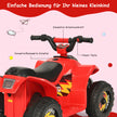 6V – Electric Kids Quad Mini Barnbil – 73 x 40 x 44,5 cm – Röd