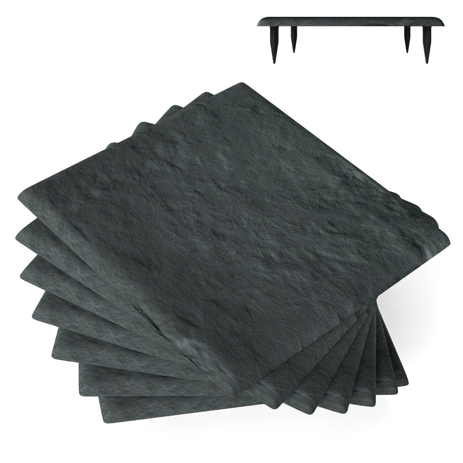 pack – trädgårdsstege av polypropen, gångplattor inklusive jordspett, – 8 32 39,5 x 39,5 cm – Grå