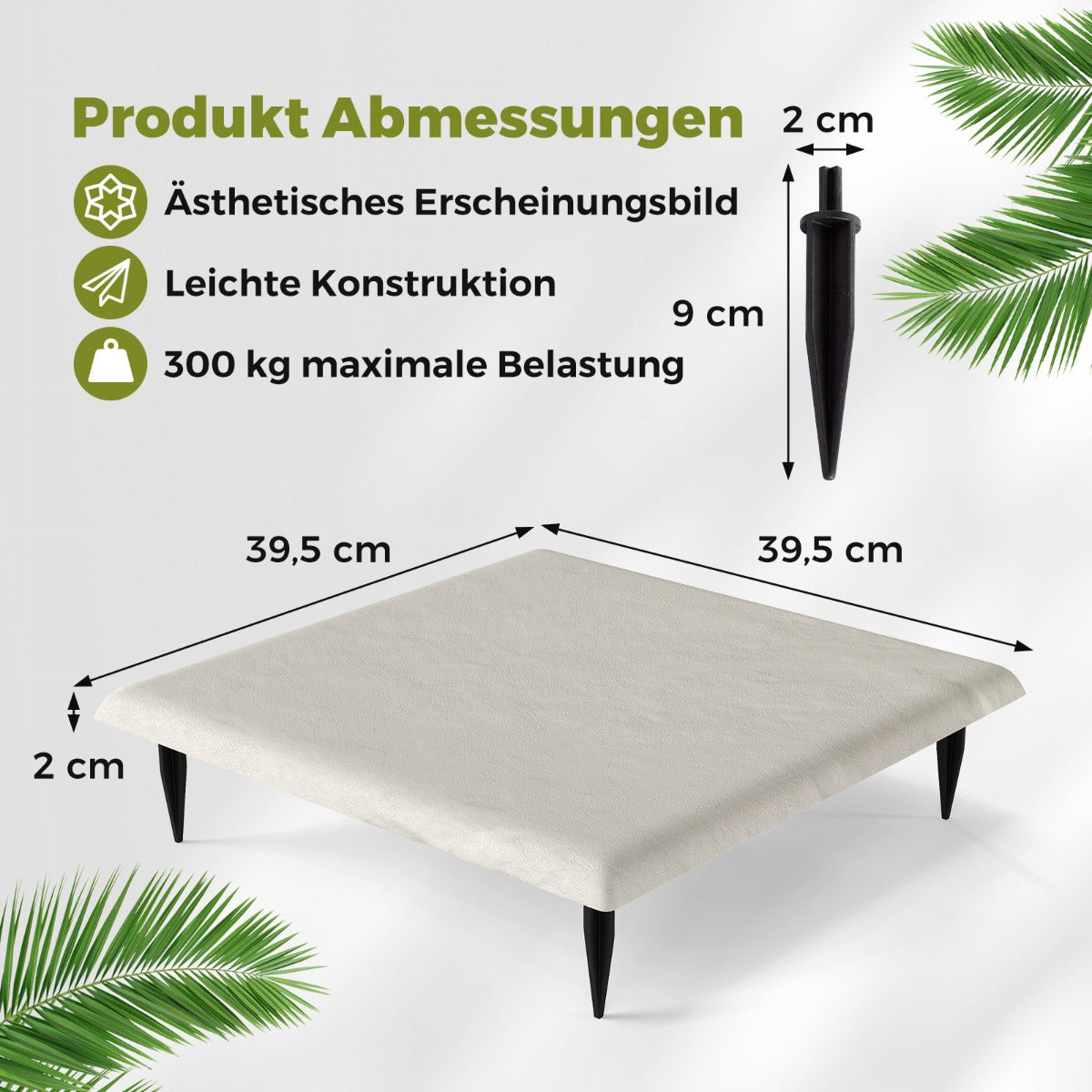 Set – Trittstenar För Trädgård Vägplattor I Polypropylen Stenplattor Inklusive Jordspetsar – 8 32 39,5 x 39,5 Cm – Beige