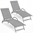 pack – läges justerbara terrasslounger med andningsbar sits för utomhus – 2 5 – Grå