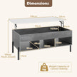 Höjbart – soffbord kaffebord med bordsskiva öppna hyllor – 3 100 x 50 x 45/59 cm – Grå