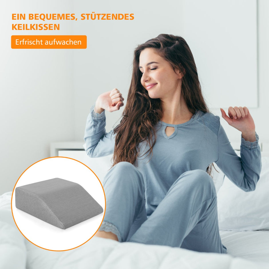 Venkudde – Benkudde Tillverkad av Memory Foam Sovkudde Huvudkudde – 60 x 54,5 x 20 cm – Grå