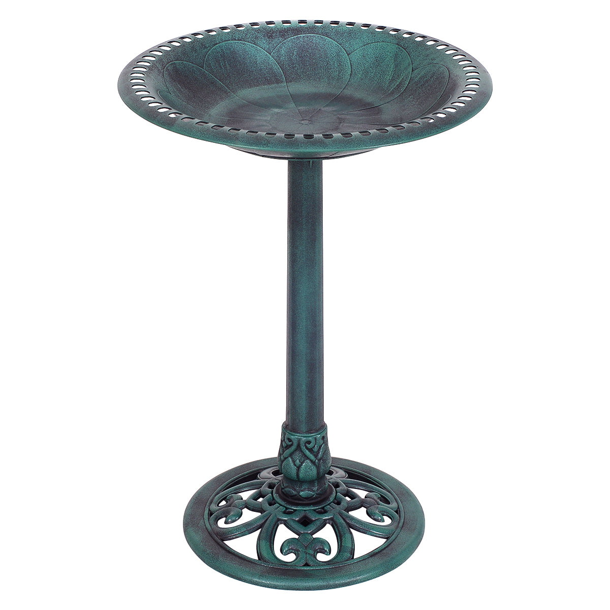 Fågelbad – Fristående med stativ Fågeldricksstation – Ø 50 x 72 cm – Grön