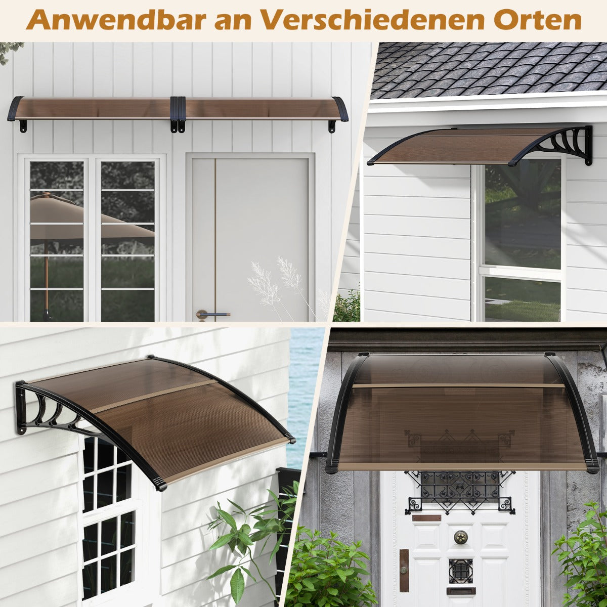 Kapell – för ytterdörr takbeläggning pent – 122 x 99 cm – Brun