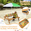i – utomhus picknickbord vatten och sandbord med lekboxar paraply natur vitt – 3 1 – Vit