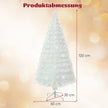 Konstgjord – julgran med färgglada LED lampor och Fiberoptik Star Topper – 120 cm – Vit