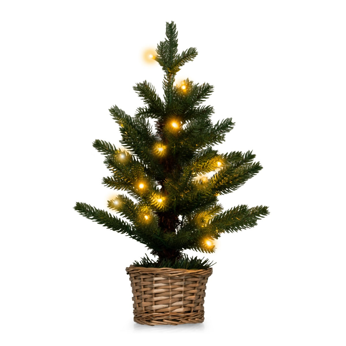 Liten – julgran upplyst för hemmakontoret – 48 cm – Grön