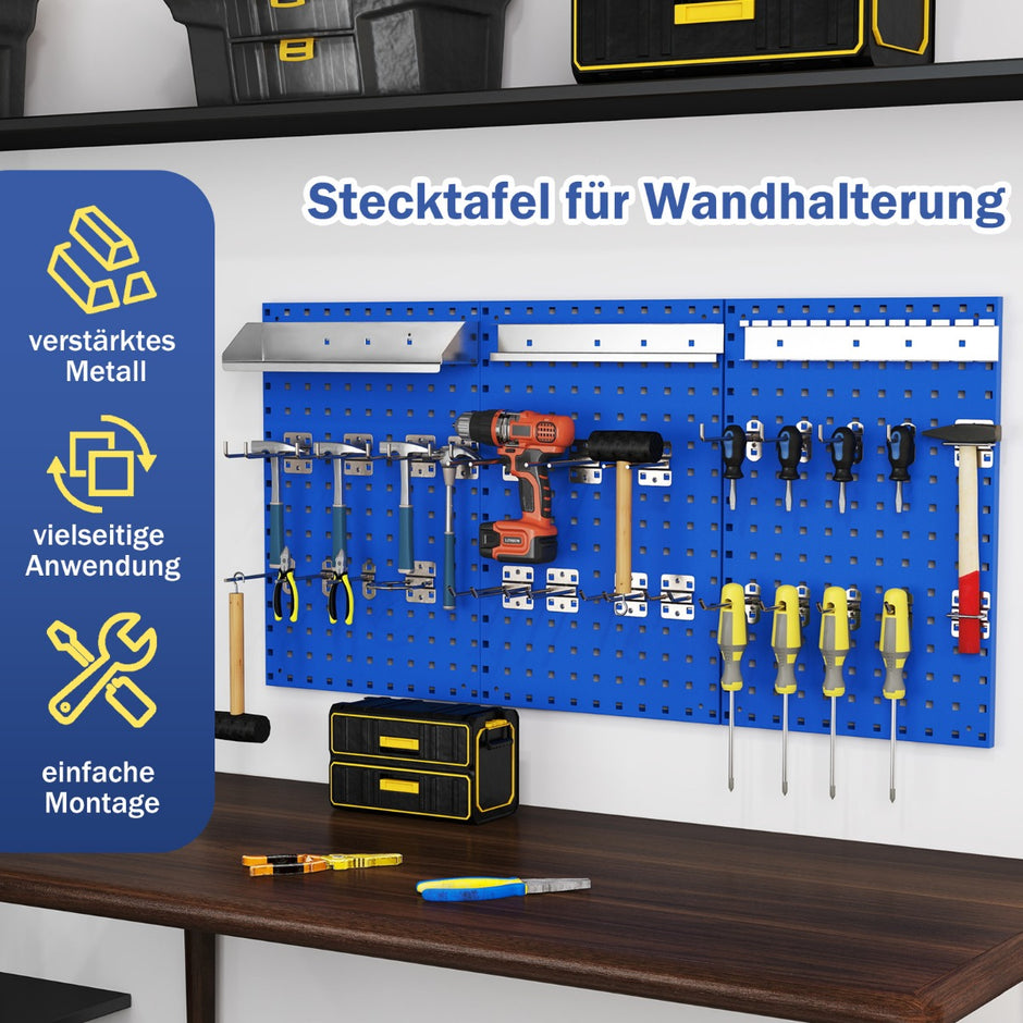 Tool – Wall Pegboard med och delade hängande tillbehör – 3 28 – Blå