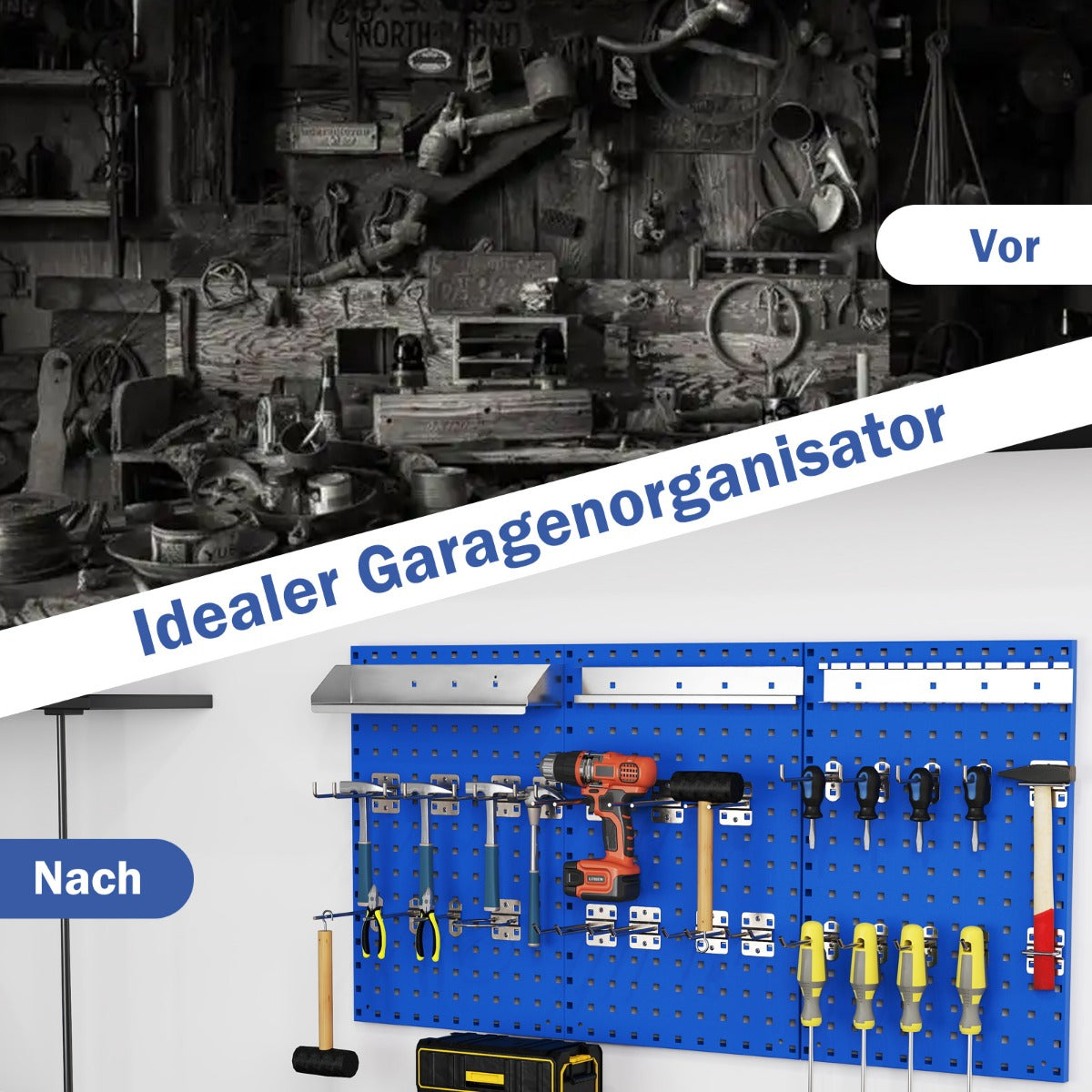 Tool – Wall Pegboard med och delade hängande tillbehör – 3 28 – Blå