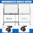 Dubbelsidig – mobil whiteboard Höjdjusterbar magnetisk – 120 x 80 cm – Svart
